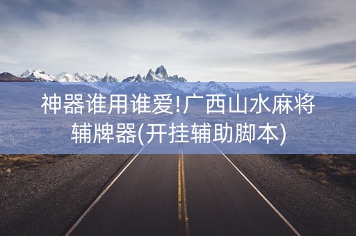 神器谁用谁爱!广西山水麻将辅牌器(开挂辅助脚本)