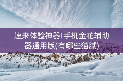 速来体验神器!手机金花辅助器通用版(有哪些猫腻)