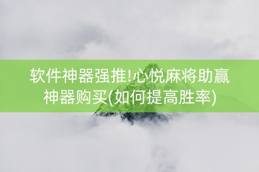 软件神器强推!心悦麻将助赢神器购买(如何提高胜率)