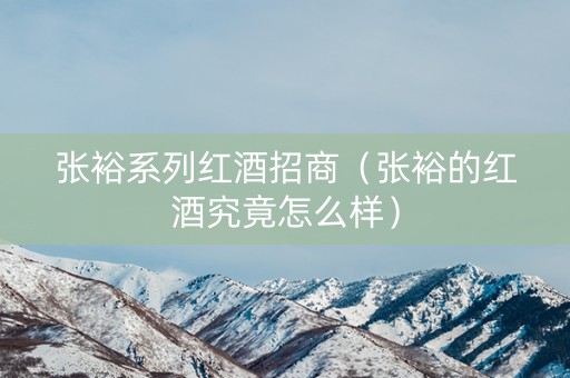 张裕系列红酒招商（张裕的红酒究竟怎么样）