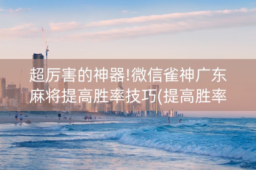 超厉害的神器!微信雀神广东麻将提高胜率技巧(提高胜率方法)