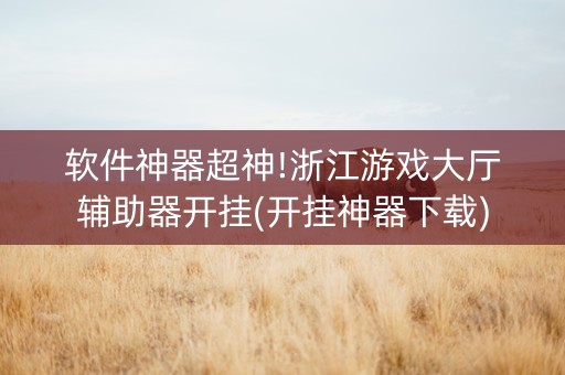 软件神器超神!浙江游戏大厅辅助器开挂(开挂神器下载)