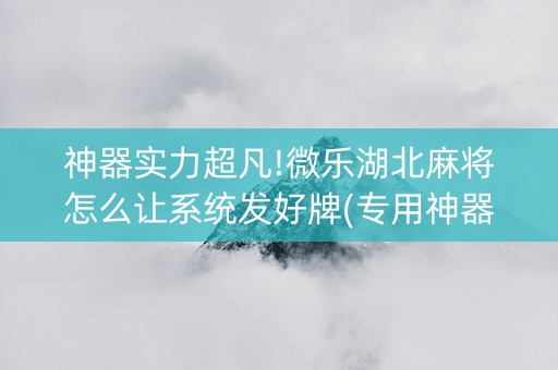 神器实力超凡!微乐湖北麻将怎么让系统发好牌(专用神器)