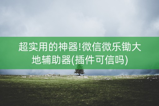 超实用的神器!微信微乐锄大地辅助器(插件可信吗)