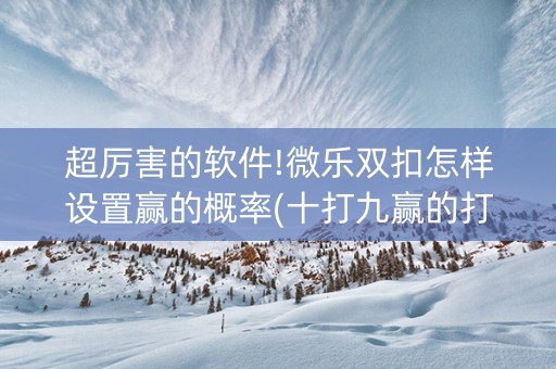 超厉害的软件!微乐双扣怎样设置赢的概率(十打九赢的打法)