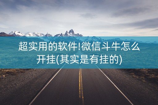 超实用的软件!微信斗牛怎么开挂(其实是有挂的)