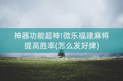 神器功能超神!微乐福建麻将提高胜率(怎么发好牌)