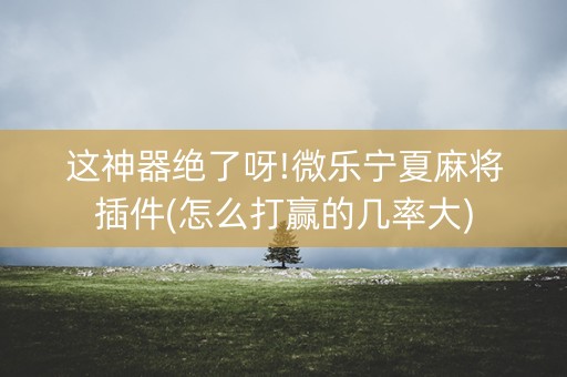 这神器绝了呀!微乐宁夏麻将插件(怎么打赢的几率大)