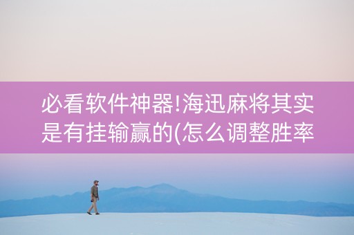 必看软件神器!海迅麻将其实是有挂输赢的(怎么调整胜率)