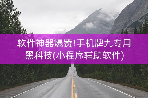 软件神器爆赞!手机牌九专用黑科技(小程序辅助软件)