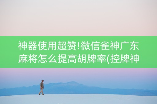 神器使用超赞!微信雀神广东麻将怎么提高胡牌率(控牌神器)