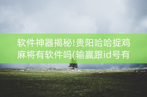 软件神器揭秘!贵阳哈哈捉鸡麻将有软件吗(输赢跟id号有关系吗)