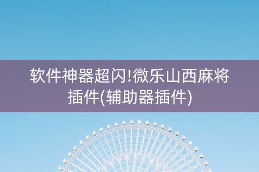 软件神器超闪!微乐山西麻将插件(辅助器插件)