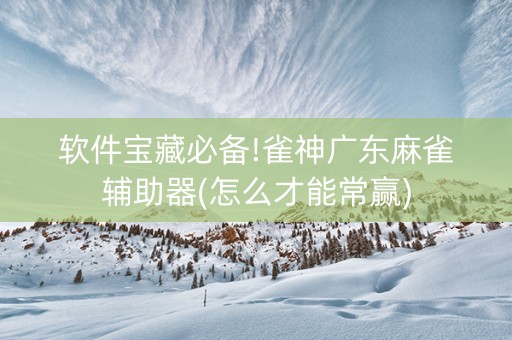 软件宝藏必备!雀神广东麻雀辅助器(怎么才能常赢)