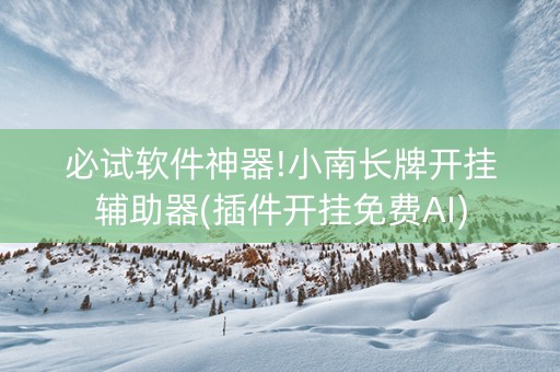 必试软件神器!小南长牌开挂辅助器(插件开挂免费AI)