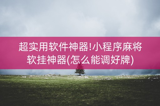 超实用软件神器!小程序麻将软挂神器(怎么能调好牌)
