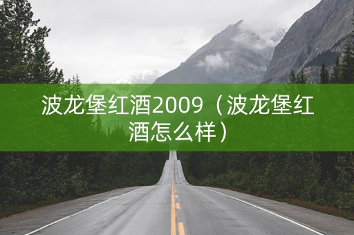 波龙堡红酒2009（波龙堡红酒怎么样）