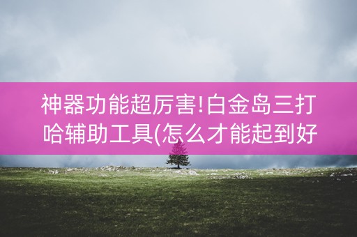 神器功能超厉害!白金岛三打哈辅助工具(怎么才能起到好牌)