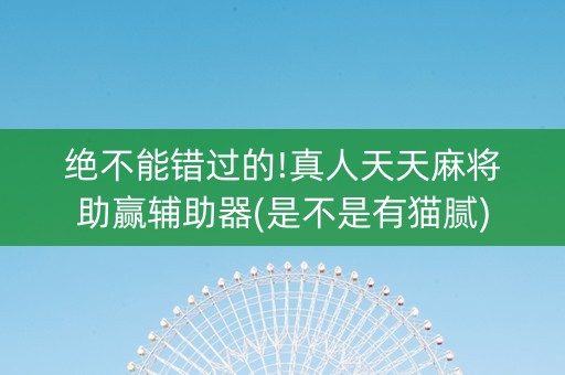 绝不能错过的!真人天天麻将助赢辅助器(是不是有猫腻)