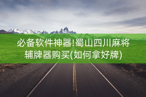 必备软件神器!蜀山四川麻将辅牌器购买(如何拿好牌)