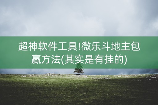 超神软件工具!微乐斗地主包赢方法(其实是有挂的)