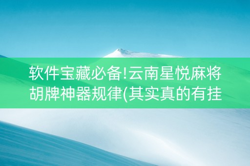 软件宝藏必备!云南星悦麻将胡牌神器规律(其实真的有挂)