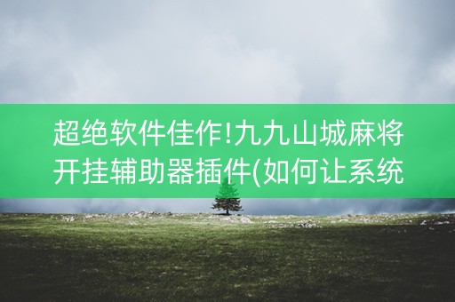 超绝软件佳作!九九山城麻将开挂辅助器插件(如何让系统发好牌)