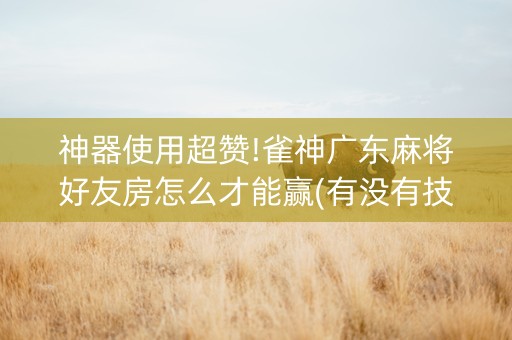 神器使用超赞!雀神广东麻将好友房怎么才能赢(有没有技巧)