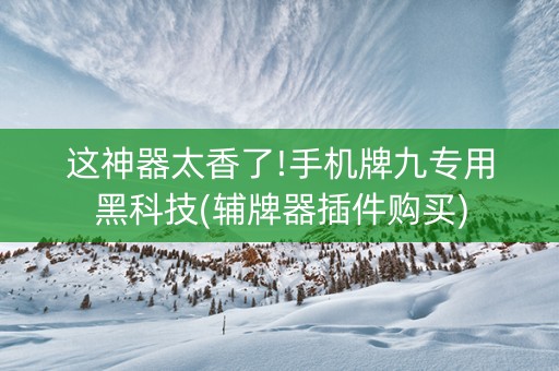 这神器太香了!手机牌九专用黑科技(辅牌器插件购买)