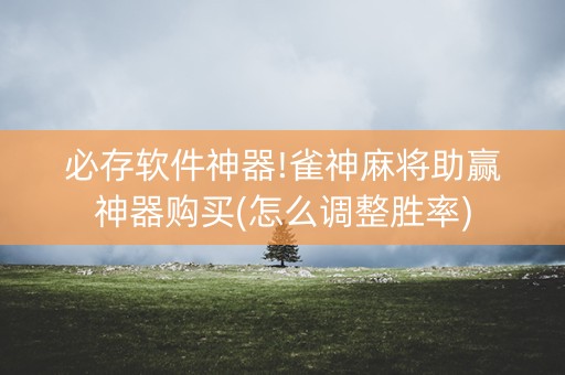 必存软件神器!雀神麻将助赢神器购买(怎么调整胜率)