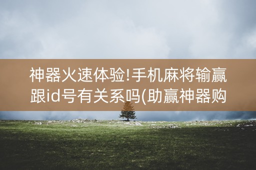 神器火速体验!手机麻将输赢跟id号有关系吗(助赢神器购买)