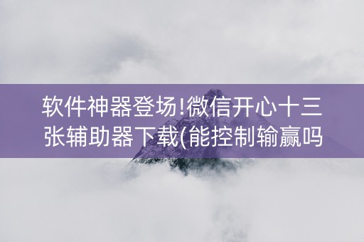 软件神器登场!微信开心十三张辅助器下载(能控制输赢吗)
