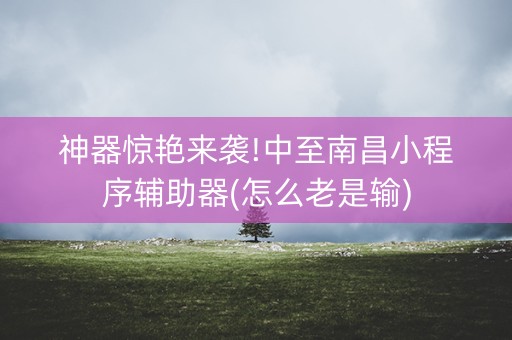 神器惊艳来袭!中至南昌小程序辅助器(怎么老是输)