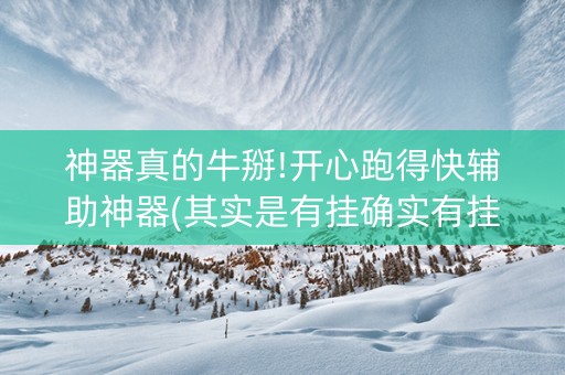 神器真的牛掰!开心跑得快辅助神器(其实是有挂确实有挂)