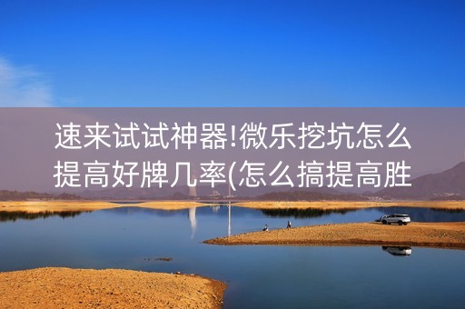 速来试试神器!微乐挖坑怎么提高好牌几率(怎么搞提高胜率)