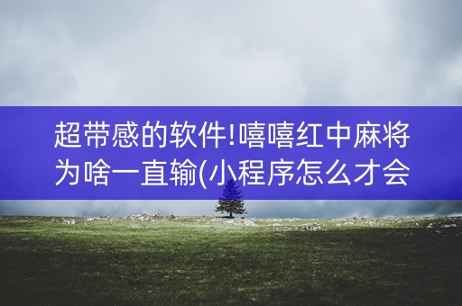 超带感的软件!嘻嘻红中麻将为啥一直输(小程序怎么才会赢)