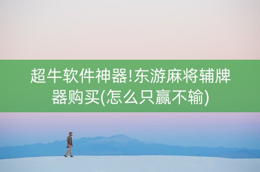 超牛软件神器!东游麻将辅牌器购买(怎么只赢不输)