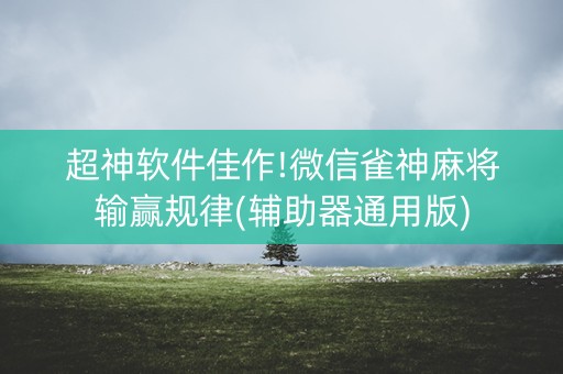 超神软件佳作!微信雀神麻将输赢规律(辅助器通用版)