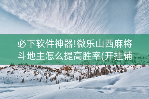 必下软件神器!微乐山西麻将斗地主怎么提高胜率(开挂辅助器插件)