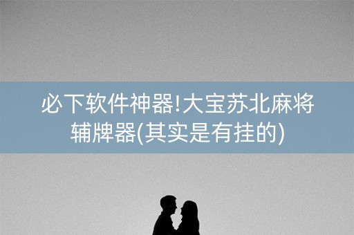必下软件神器!大宝苏北麻将辅牌器(其实是有挂的)