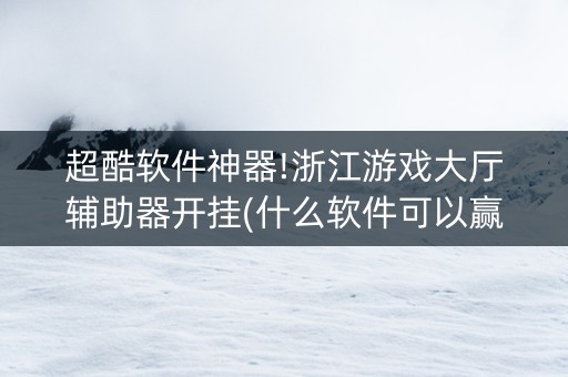 超酷软件神器!浙江游戏大厅辅助器开挂(什么软件可以赢)