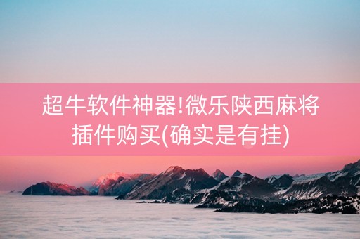 超牛软件神器!微乐陕西麻将插件购买(确实是有挂)