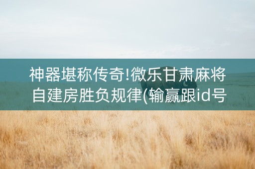 神器堪称传奇!微乐甘肃麻将自建房胜负规律(输赢跟id号有关系吗)