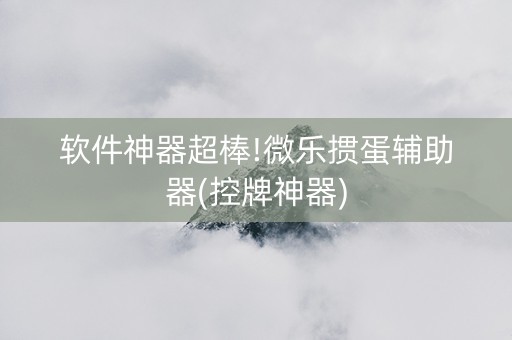 软件神器超棒!微乐掼蛋辅助器(控牌神器)