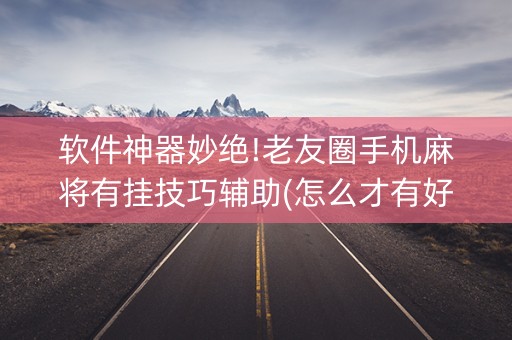 软件神器妙绝!老友圈手机麻将有挂技巧辅助(怎么才有好牌)