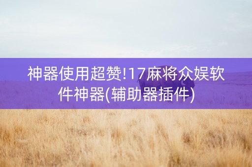 神器使用超赞!17麻将众娱软件神器(辅助器插件)