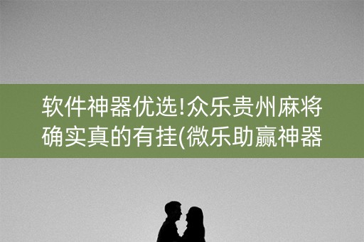 软件神器优选!众乐贵州麻将确实真的有挂(微乐助赢神器)