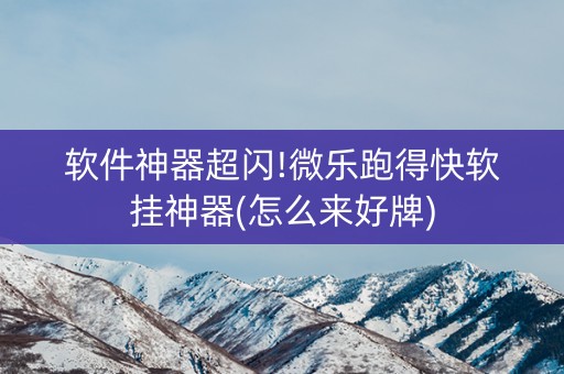 软件神器超闪!微乐跑得快软挂神器(怎么来好牌)