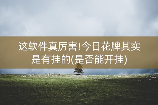 这软件真厉害!今日花牌其实是有挂的(是否能开挂)