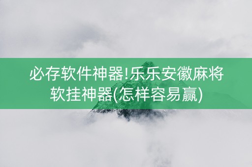 必存软件神器!乐乐安徽麻将软挂神器(怎样容易赢)
